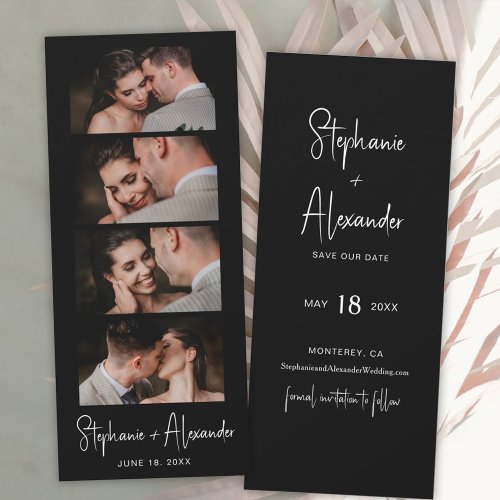 Script Photo Booth Bookmark Wedding Save the Date 