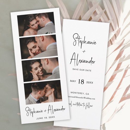 Script Photo Booth Bookmark Wedding Save the Date 