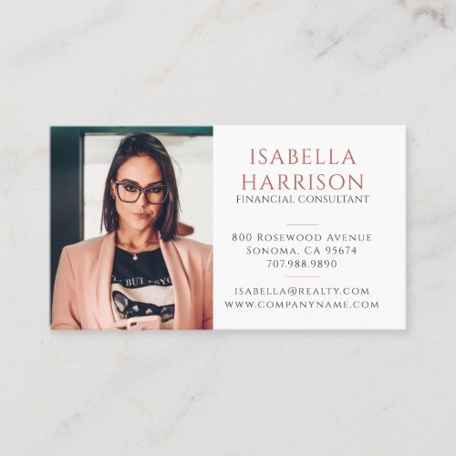 Script Photo Financial Consultant Business Card
