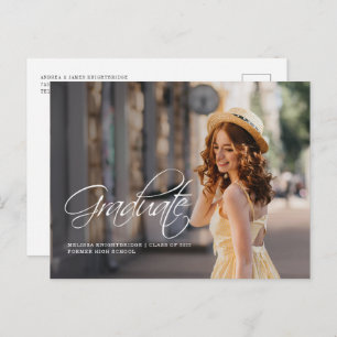 Script Photo Grad Class of 2022 Graduation Announcement Postcard