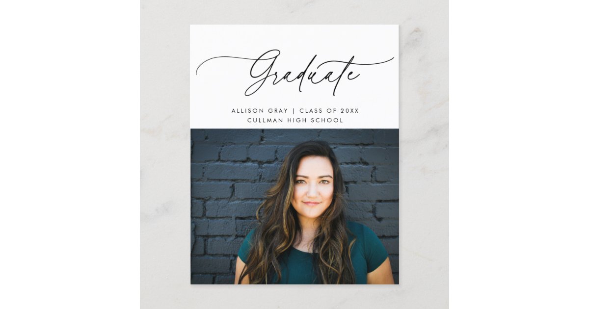 Script Photo Graduation Card | Zazzle