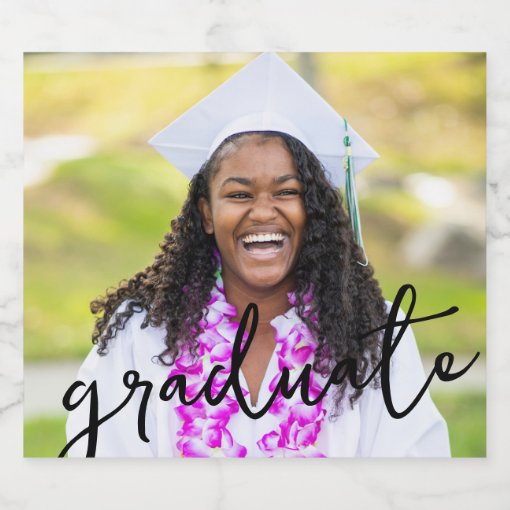 Script Photo Graduation Liquor Bottle Label | Zazzle