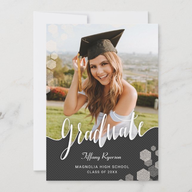 Script Photo Graduation Party Invitation (Front)