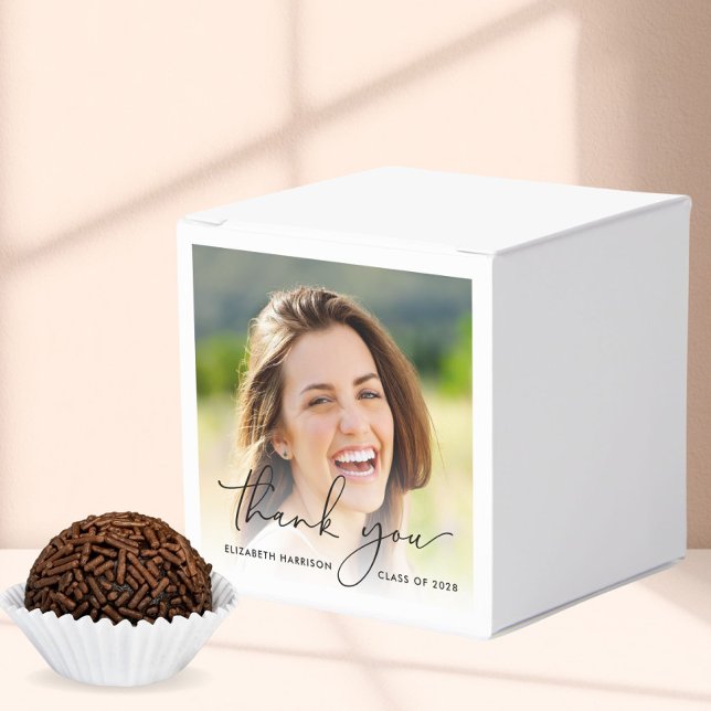 Script Photo Graduation Party Thank You Favor Boxes (Creator Uploaded)