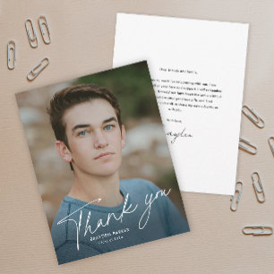 Script Photo Graduation Thank You Card