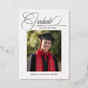 Script Photo Letterpress Graduation Announcement