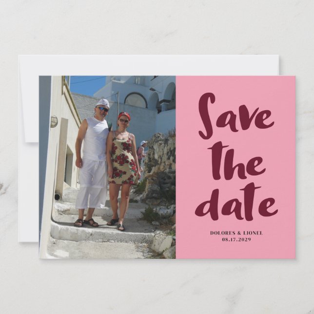 Script Photo Minimalist Save the date Invitation (Front)