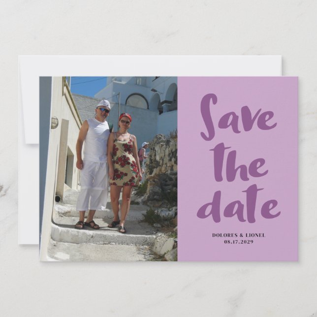 Script Photo Minimalist Save the date Invitation (Front)