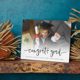 Script Photo Overlay Congrats Grad 2025 Graduation Plaque