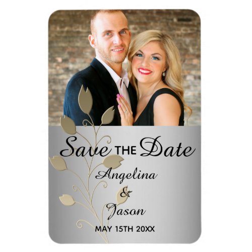 Script Photo Wedding Save The Date Invitation Magnet