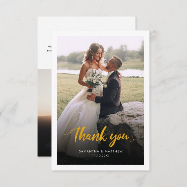 Script Photo Wedding Thank You Card (Front/Back)