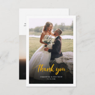 Script Photo Wedding Thank You Card