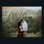 Script Photo Wedding Welcome Sign Poster<br><div class="desc">Welcome your guests in style wit this lovely welcome sign poster. Easily frame or mount to foam board! Easily edit names and date! Add a lovely photo!</div>