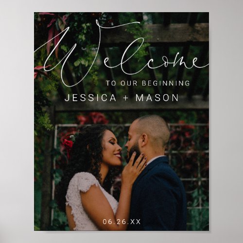 Script Photo Wedding Welcome Sign Poster