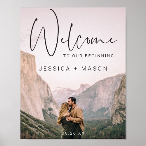 Script Photo Wedding Welcome Sign Poster