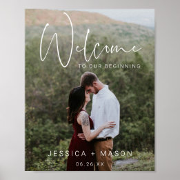 Script Photo Wedding Welcome Sign Poster