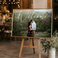 Script Photo Wedding Welcome Sign Poster