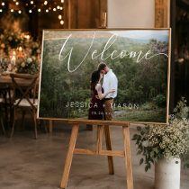 Script Photo Wedding Welcome Sign Poster