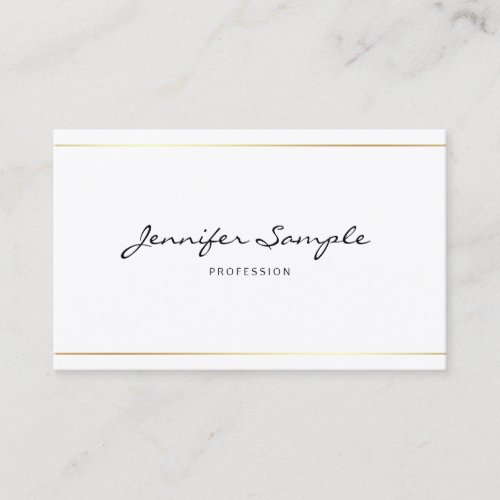 Script Plain Elegant Professional Handwritten Luxe Business Card