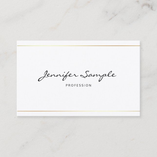Script Plain Elegant Professional Handwritten Luxe Business Card (Front)