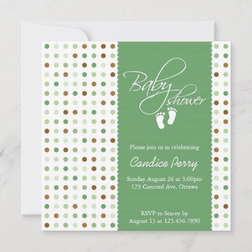 Script Polka Dot Baby Shower Invite