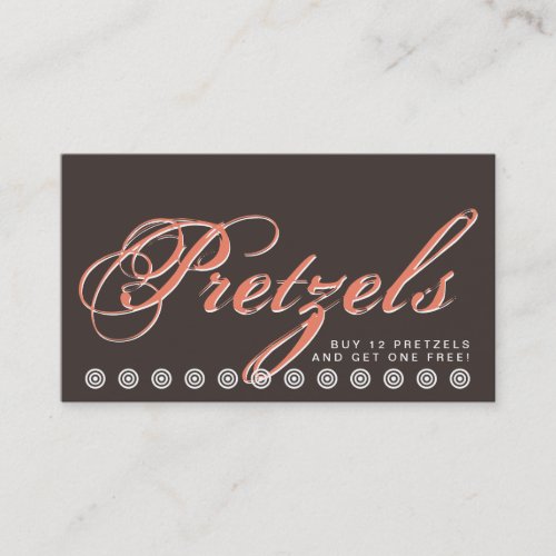 script PRETZELS customer loyalty card