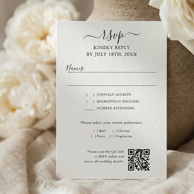 Script QR Code Modern Wedding RSVP Card (Creator Uploaded)