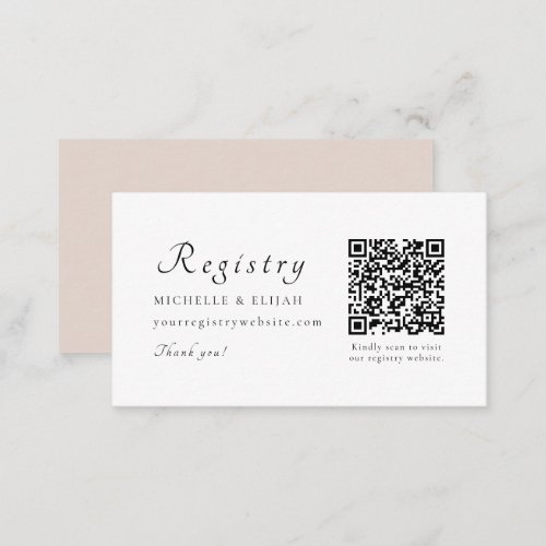Script QR Code Registry Wedding Enclosure Card