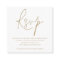 Script QR Code Wedding Gold White RSVP Enclosure