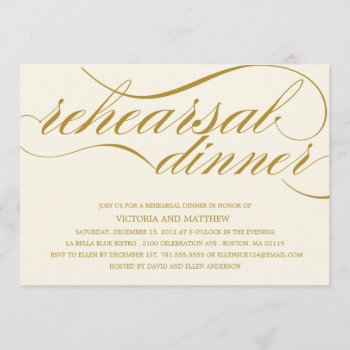 Script | Rehearsal Dinner Invitation by FINEandDANDY at Zazzle