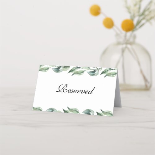 Script Reserved Personalized Wedding Place Card
