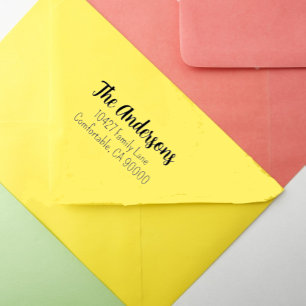 Script Return Address Self-inking Stamp