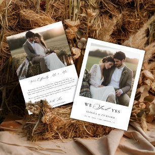 Script Rustic Hay Bale Photo We Said Yes Wedding Announcement