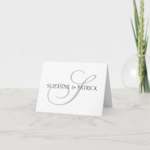 Script S Monogram Notecard (Silver / Black)