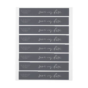 SCRIPT SAVE OUR DATE WRAP AROUND ADDRESS LABEL
