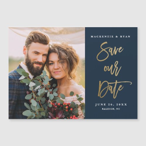 Script Save the Date Magnetic Card