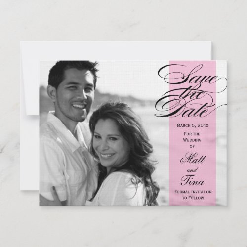 Script Save the Date Photo Announcement - Pink