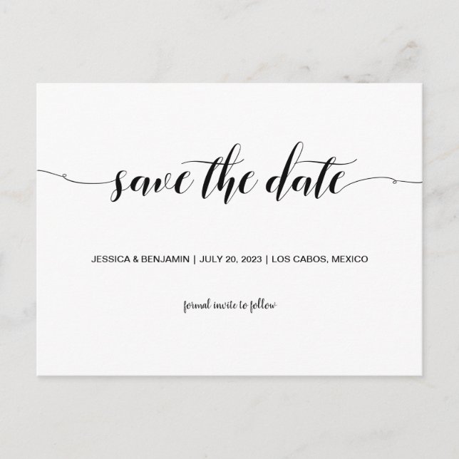 Script Save The Date Postcard (Front)