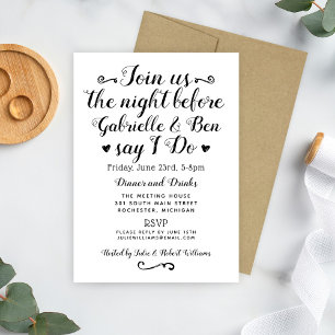 Script Say I Do Wedding Rehearsal Dinner Invitation