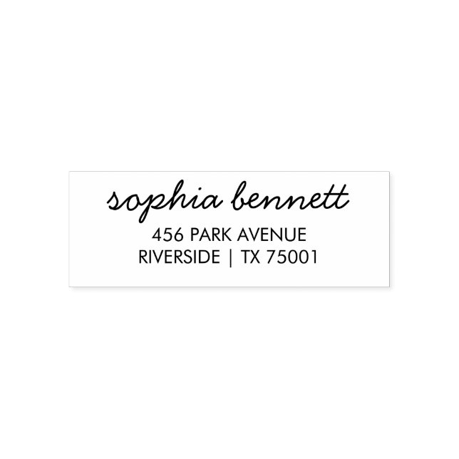 Script Self Address Rubber Stamp Stamps (Design)