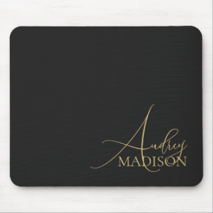Script Serif Name Black Mouse Pad
