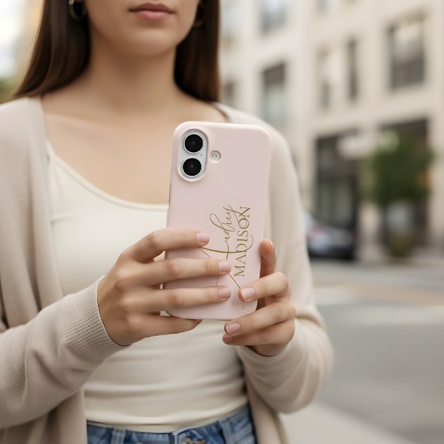 Script Serif Name Blush Pink Case-Mate iPhone Case (Creator Uploaded)