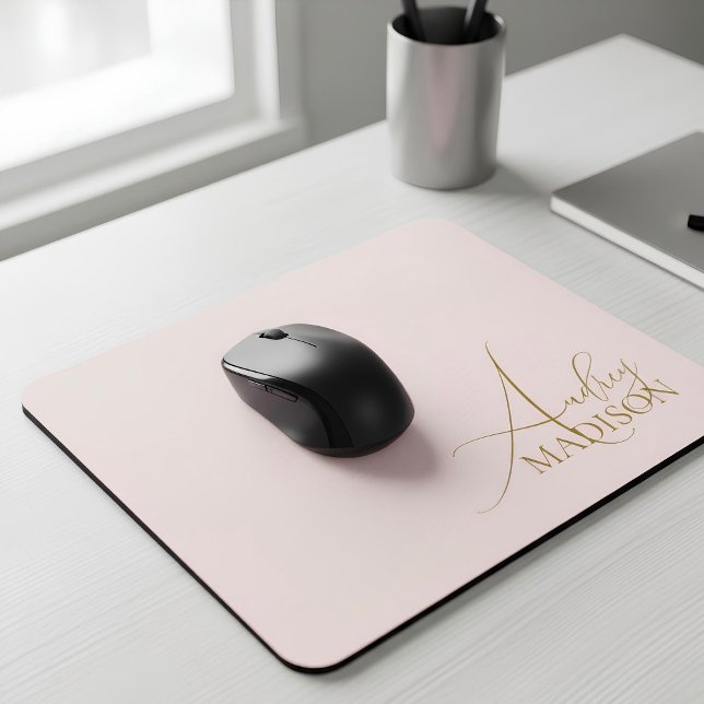 Script Serif Name Blush Pink Mouse Pad (Creator Uploaded)