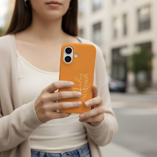 Script Serif Name Orange Case-Mate iPhone Case (Creator Uploaded)