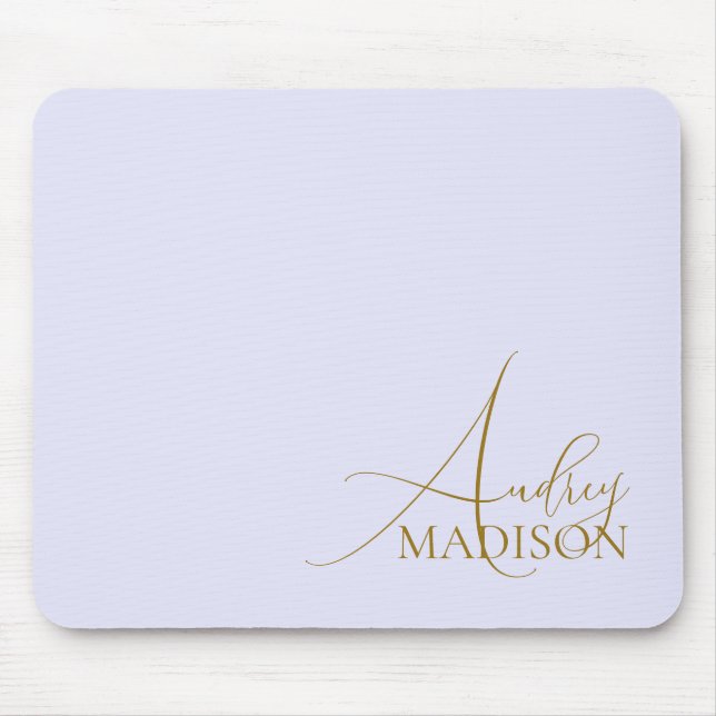 Script Serif Name Purple Lavender Mouse Pad (Front)