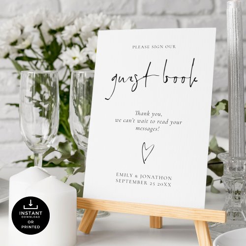 Script Sign our Guest Book Printable Wedding Sign