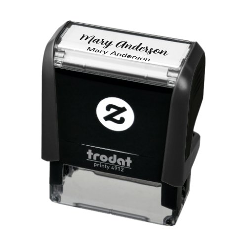 Script Signature and Printed Name Template Self_inking Stamp