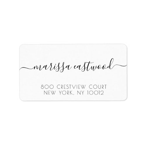 Script Signature Name Return Address Label