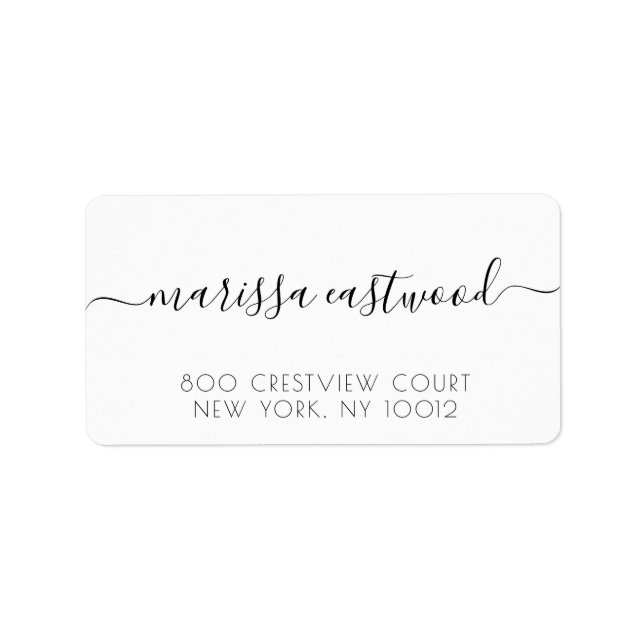Script Signature Name Return Address Label (Front)