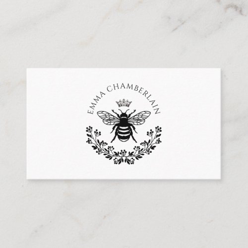 Script Signature Personalized Bee Floral  Calling Card